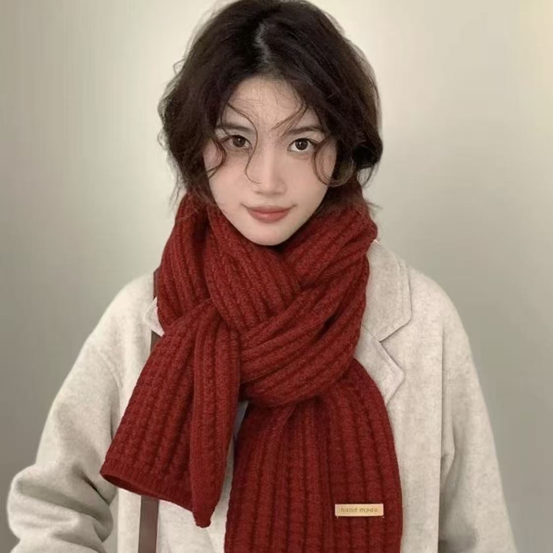 2025冬季新款韩版百搭针织围巾女高级感新年礼物情侣学生围脖