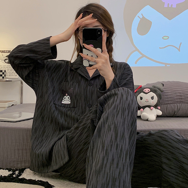 带胸垫睡衣女款春秋季棉长袖2025年新款一体秋冬女士家居服大码