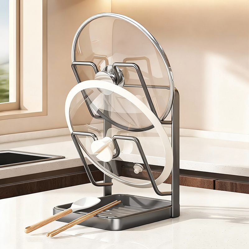 厨房多功能置物架落地式台面锅盖架锅铲台面多层案板坐式沥水砧板