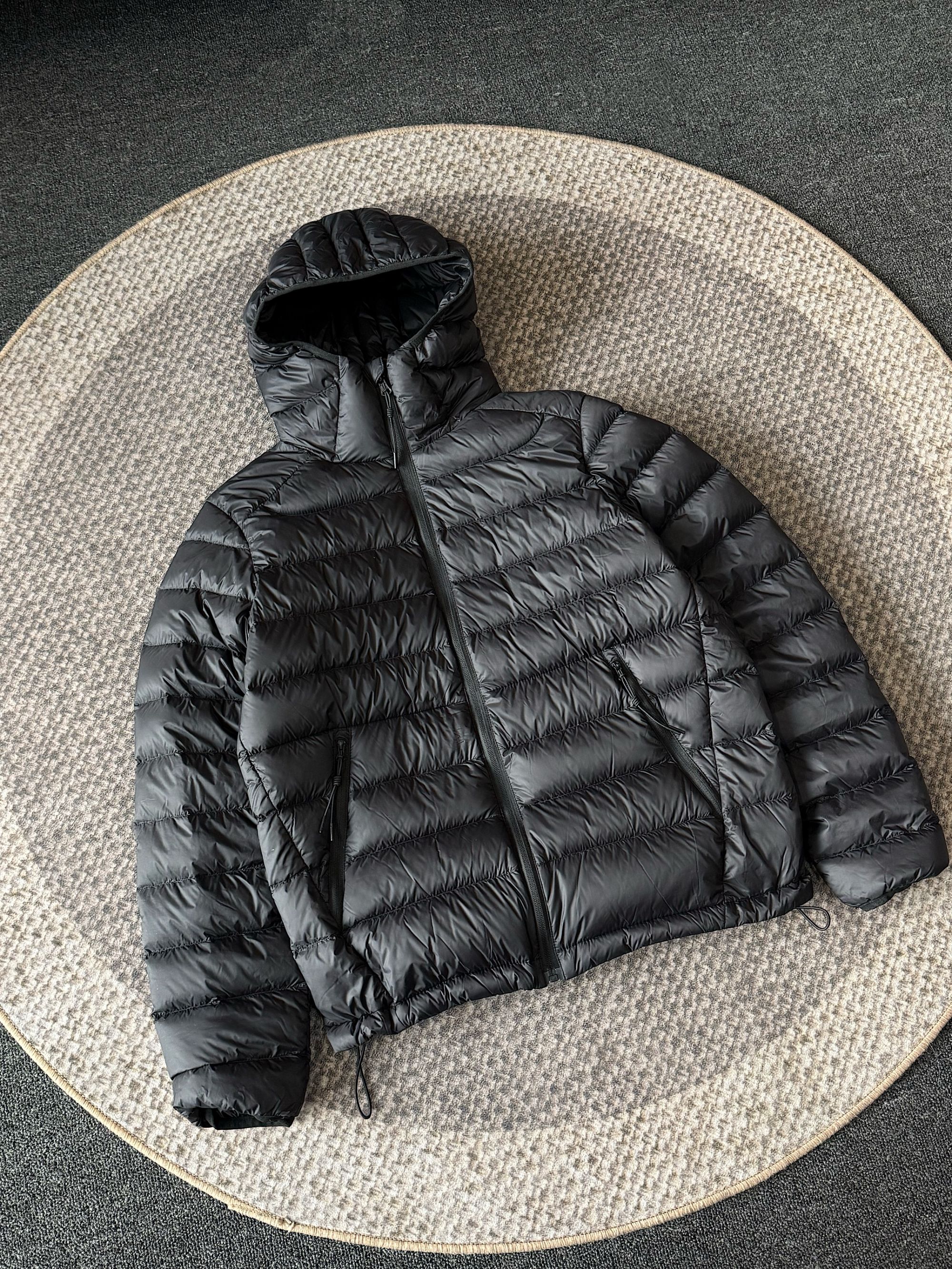 冬季新款新国标90白鸭绒羽绒内胆纯色百搭蓬松感排骨连帽羽绒服