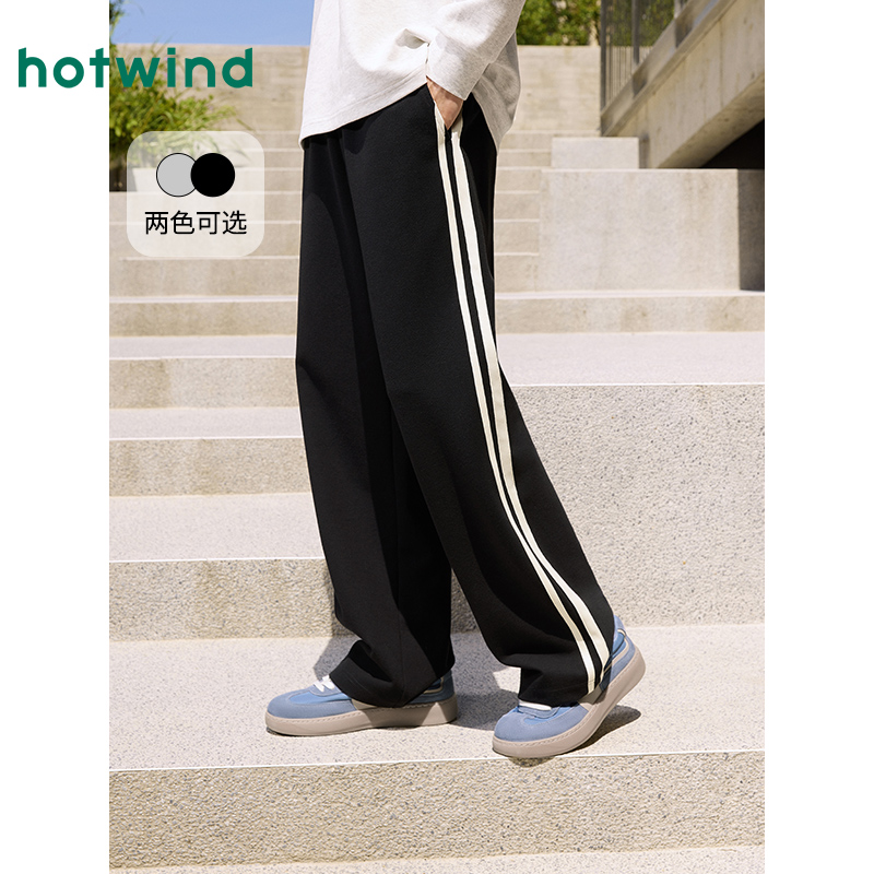 热风2025年秋季新款男士织带卫裤F28M25301