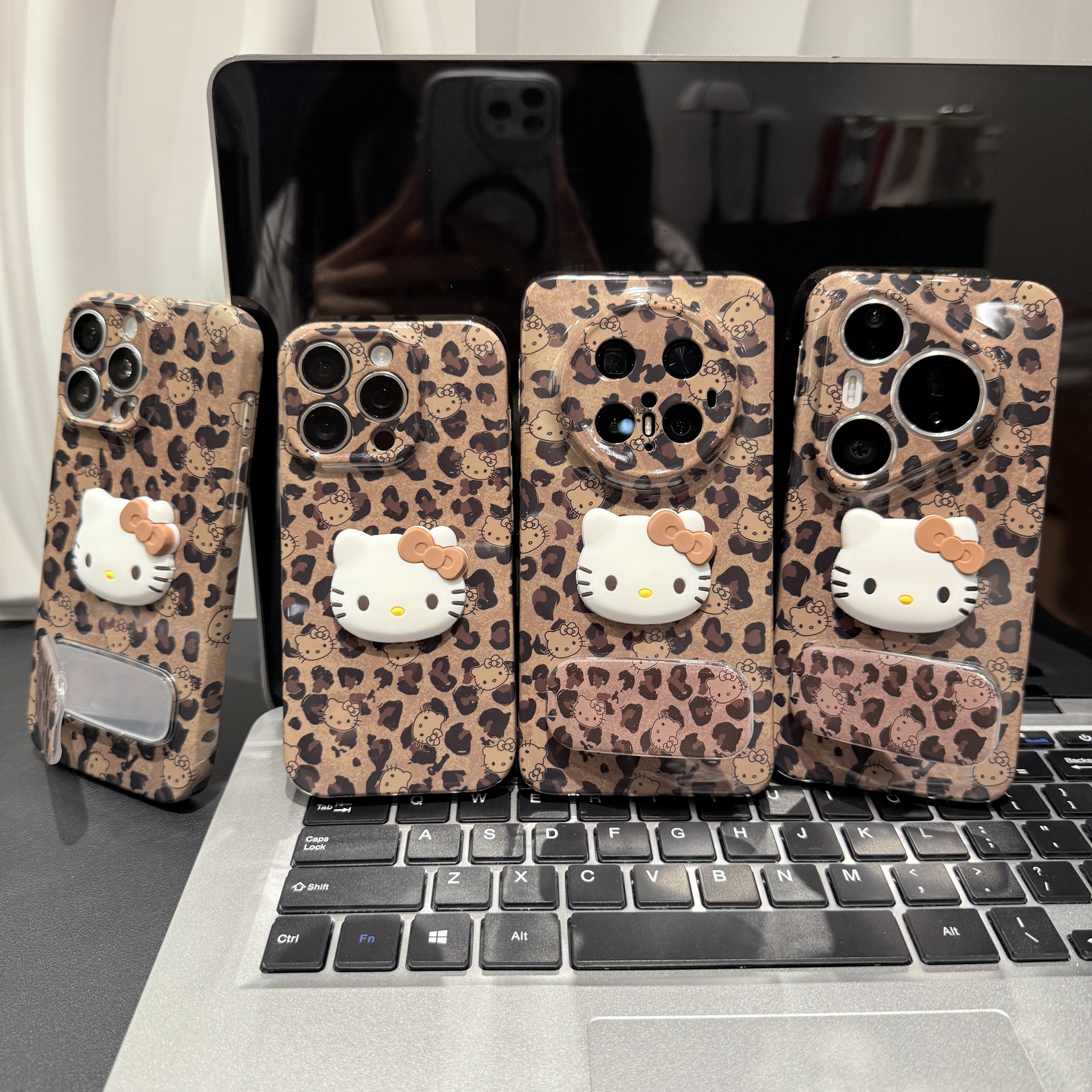 立体可爱猫头支架适用苹果/华为/荣耀/OPPO/VIVO/小米手机壳防摔