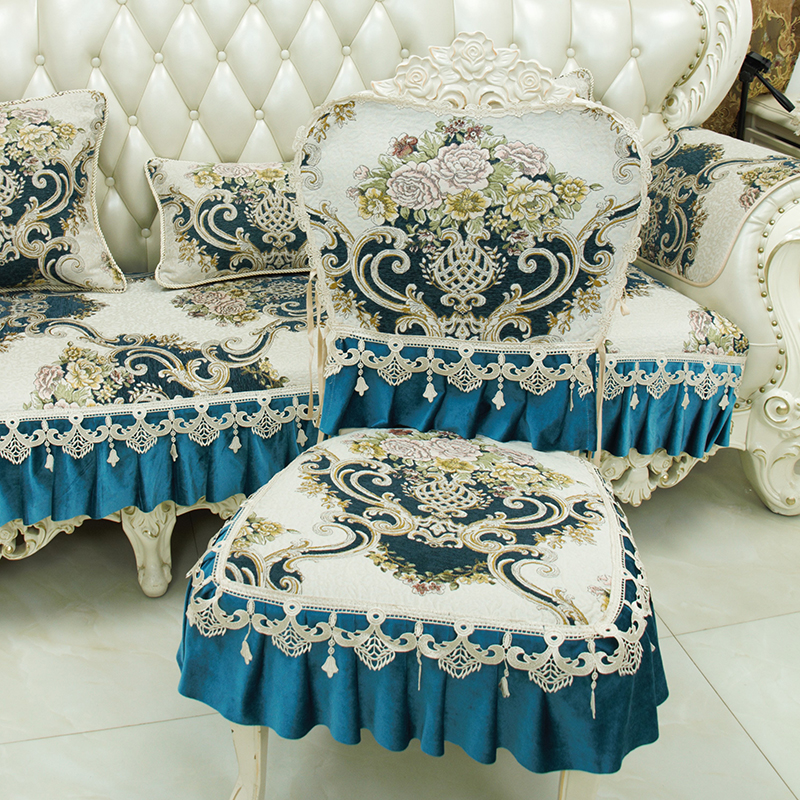 套装欧式餐椅垫椅背椅子坐垫套罩奢华布艺椅垫四季通用定做防滑