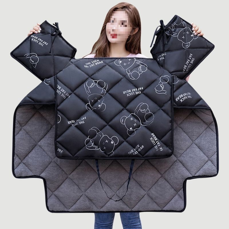 加大春秋电动车挡风被冬电瓶防水加厚防寒季罩加绒保暖摩托车挡风