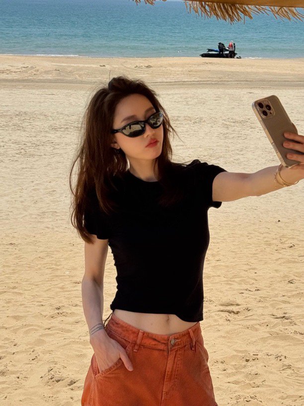 PH《舒芙蕾》莱赛尔羊毛面料夏季修身显瘦圆领潮流休闲服短袖PH0200