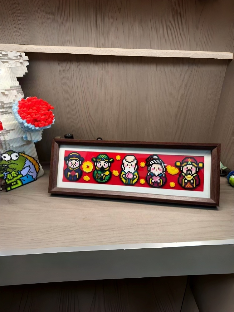 五福临门拼豆收纳相框可用于电视柜玄关等位置的新年礼物摆件