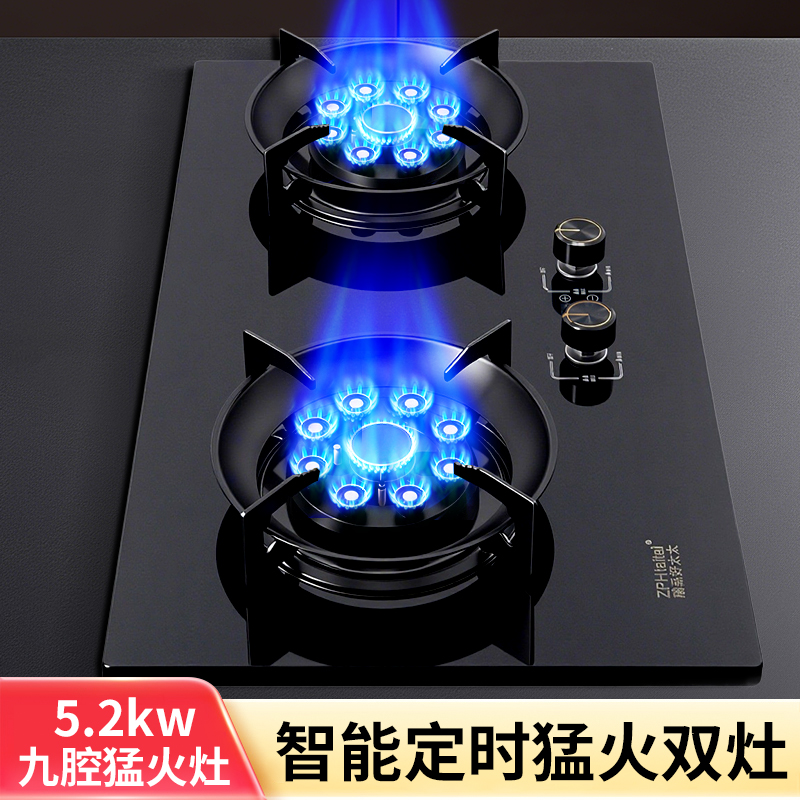 臻品好太太双灶防水猛火灶天然气液化气防爆超大火力蓝焰网红灶具