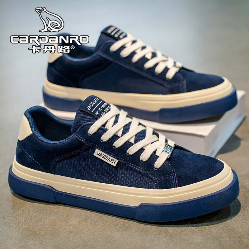 意大利卡丹路男鞋冬季潮牌百搭帆布休闲板鞋男士低帮软底运动潮鞋