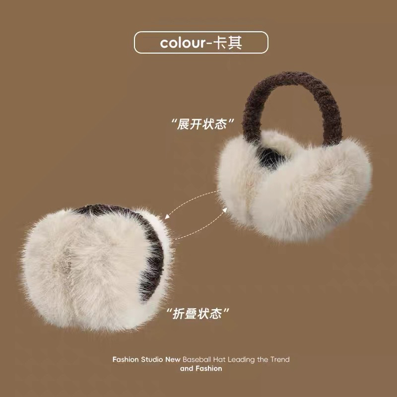 毛绒耳罩女冬季2025新款韩系毛茸茸耳包耳套骑车保暖防寒防风耳暖