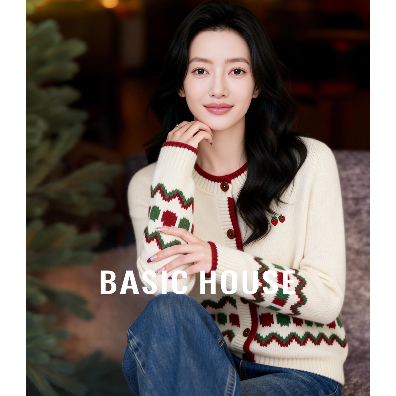 Basic House/百家好复古甜暖松弛感秋冬温柔系毛衣-B0625B5RQP2