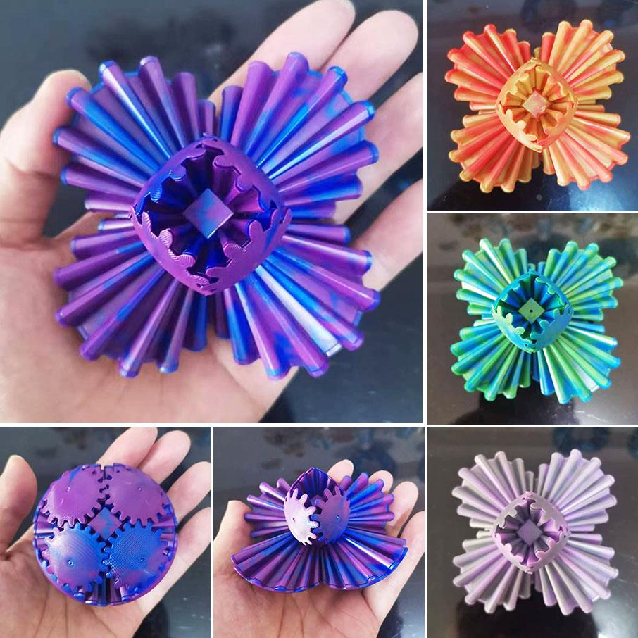 3D打印齿轮球创意魔方儿童益智解压玩具网红指尖旋转立体变形积木