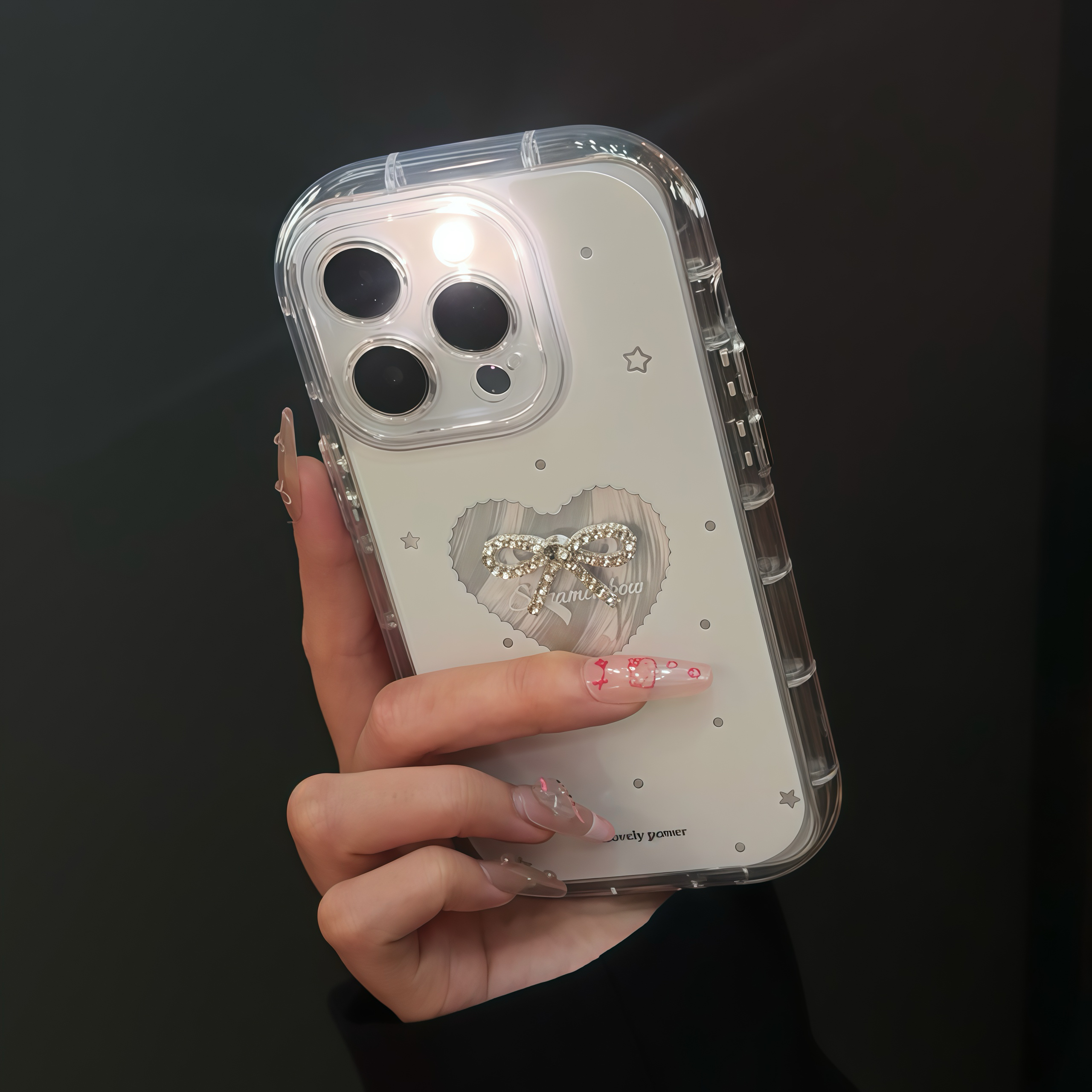 BANCA闪钻蝴蝶结适用苹果16/17promax手机壳华为vivo小米15oppo