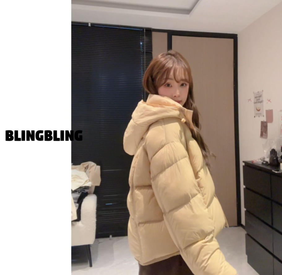 唐不灵微胖《零感空间》短款插肩袖宽松韩版秋冬羽绒服