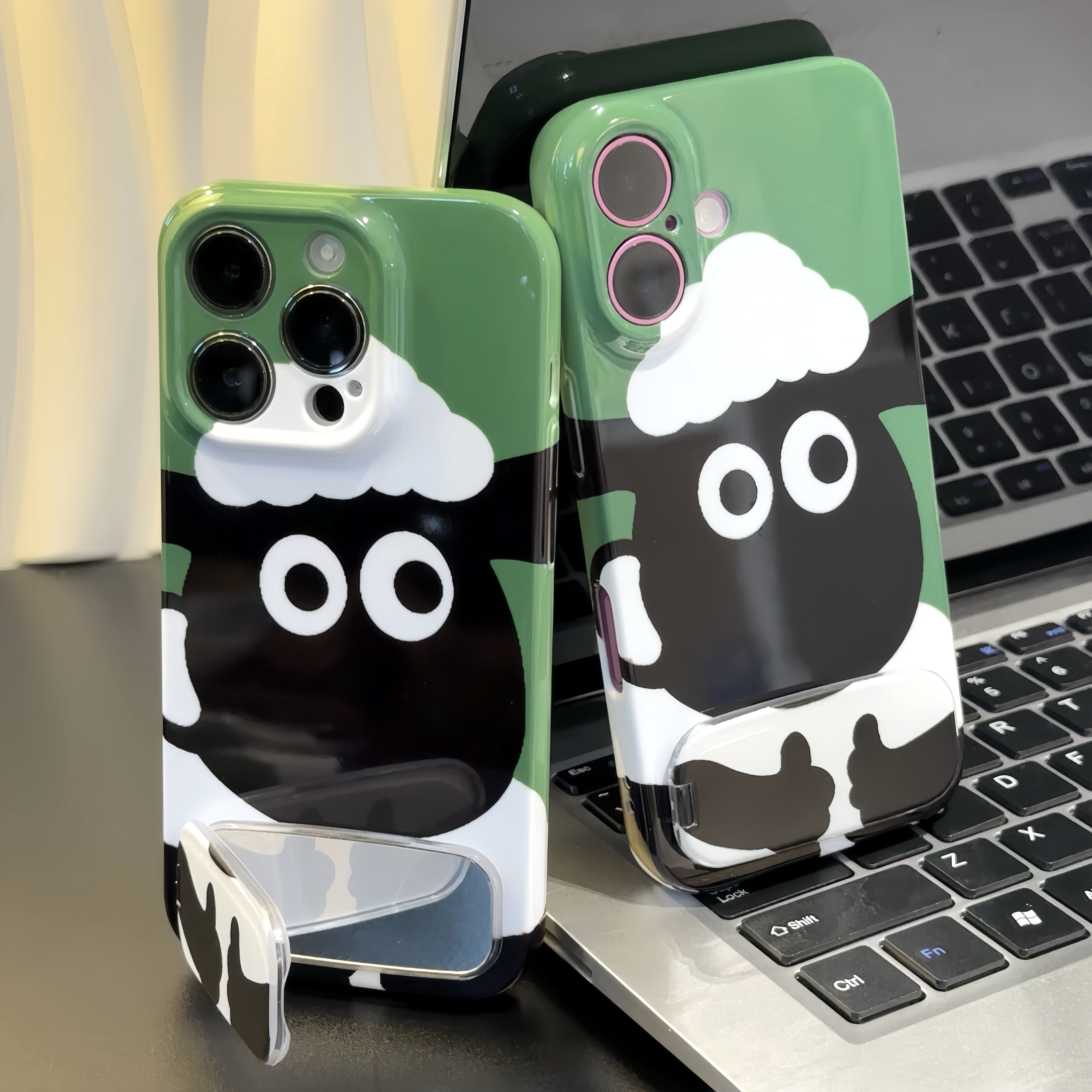 可爱小羊肖恩支架适用苹果16promax手机壳华为p70vivo小米15oppo