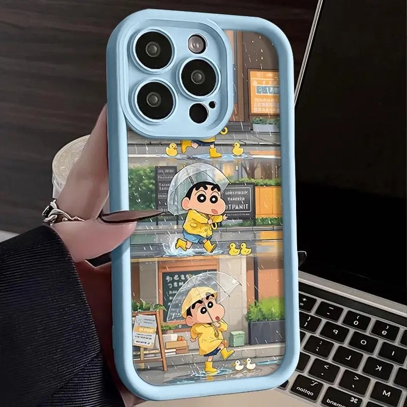适用雨衣小新iphone16苹果手机壳15promax金刚砂14/13全包12可爱