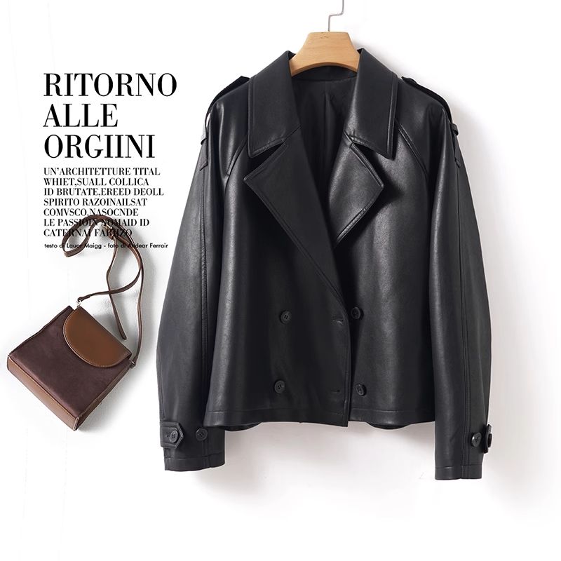 真皮皮衣女绵羊皮短款2025年春季装新款海宁高端时尚单层皮风衣外