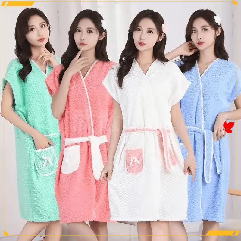 浴巾家用加厚女可穿可裹洗澡浴裙成人系带浴袍吸水柔软不掉毛A600
