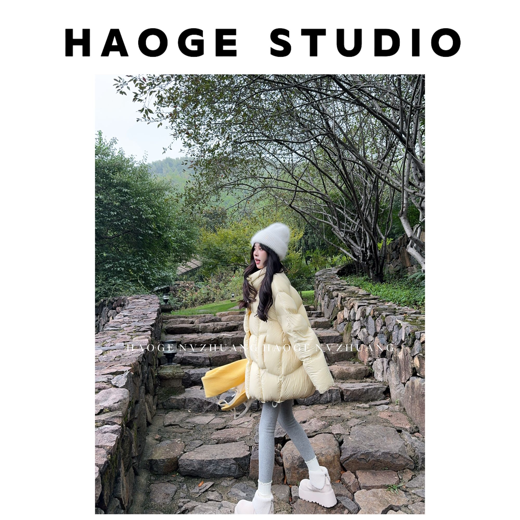 浩哥严选●小火山发热裤Q3KZ1186A休闲百搭秋冬保暖ins九分裤预