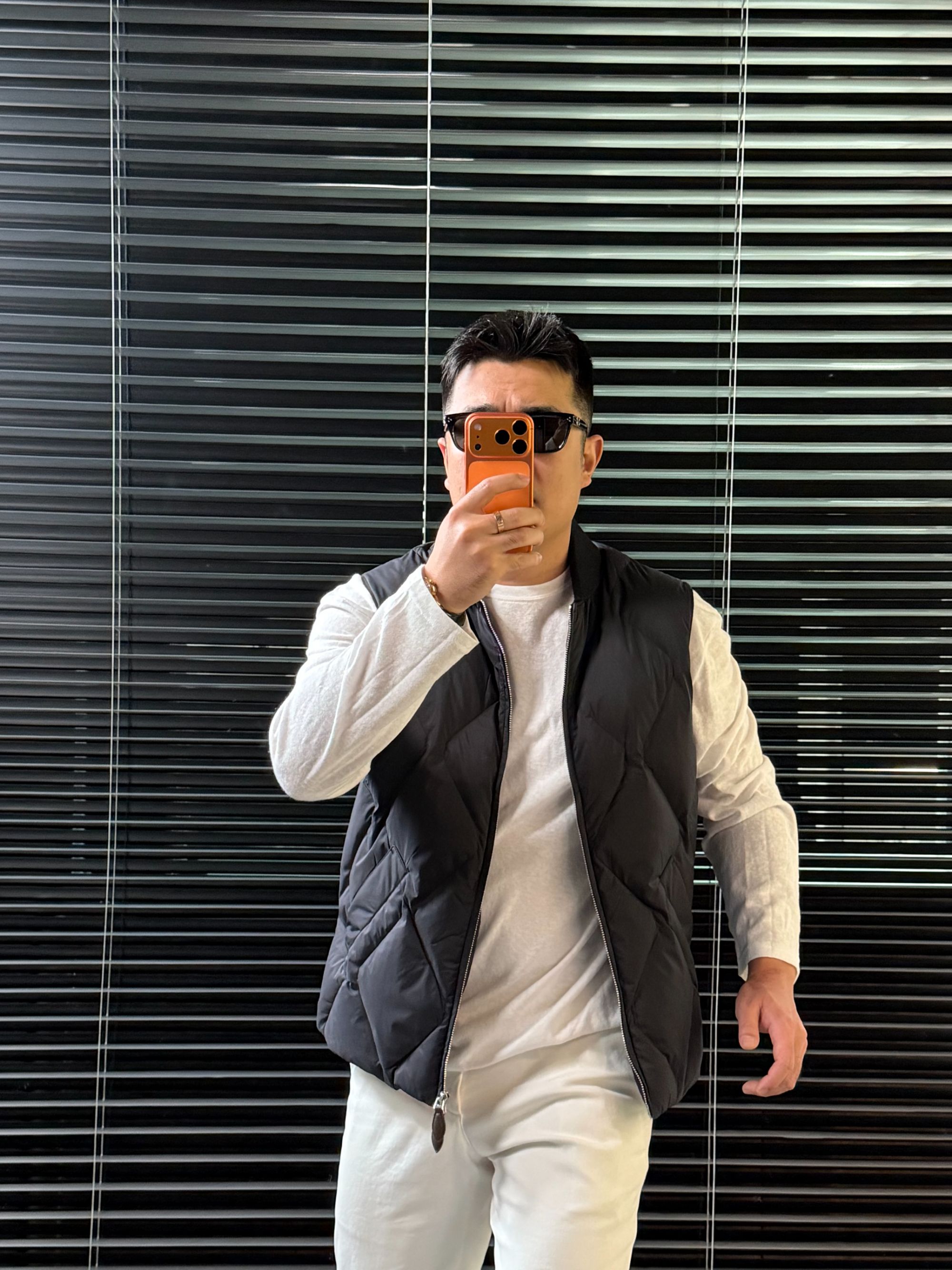 【90白鹅绒马甲】新款男士秋冬高端商务立领休闲菱格立体羽绒马甲