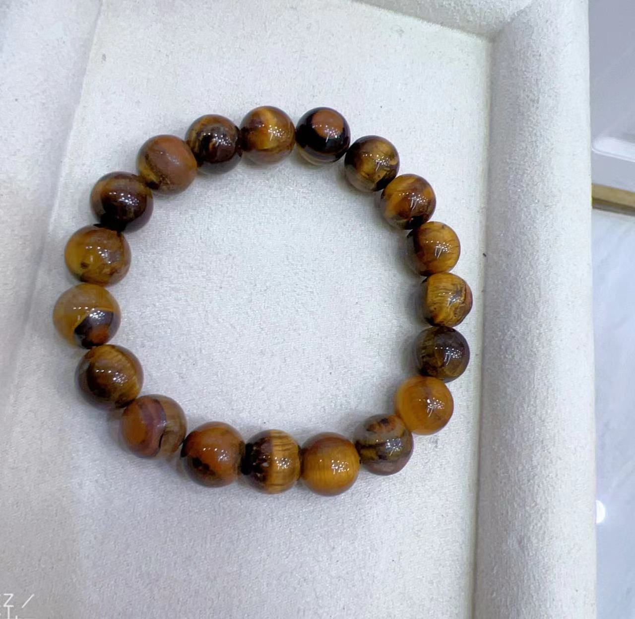 树脂手链 天然虎眼石咖啡色女生手串00059珍珠配饰