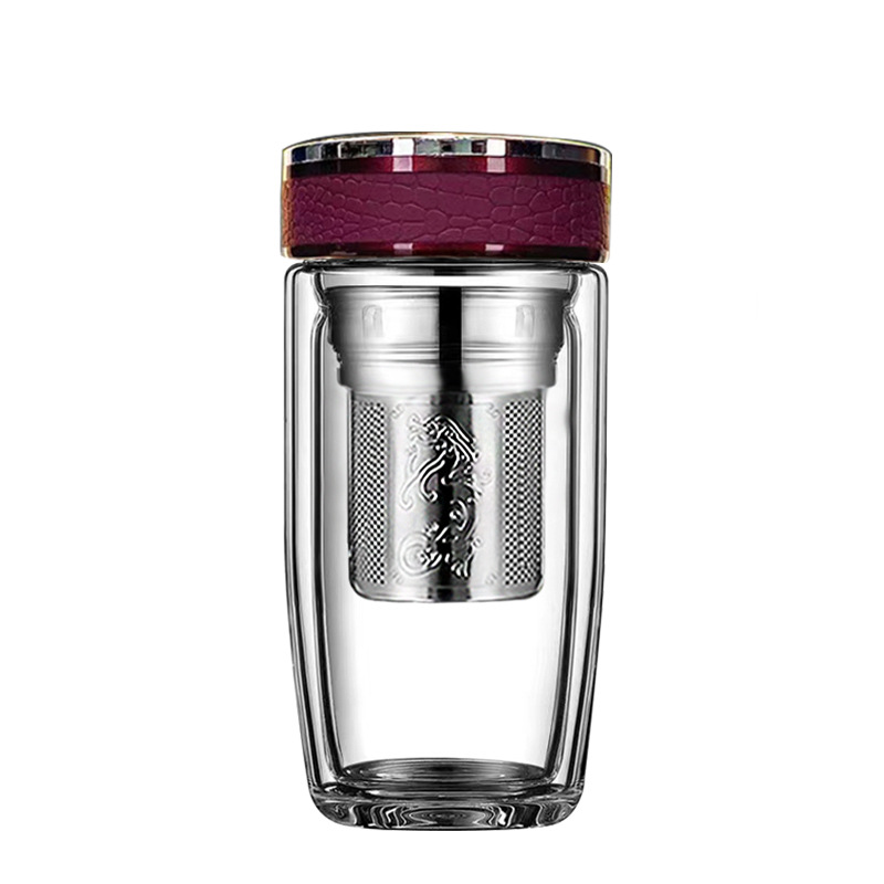 隔热加厚耐热双层玻璃杯车载男女通用泡茶水分离杯新款高硼硅材质