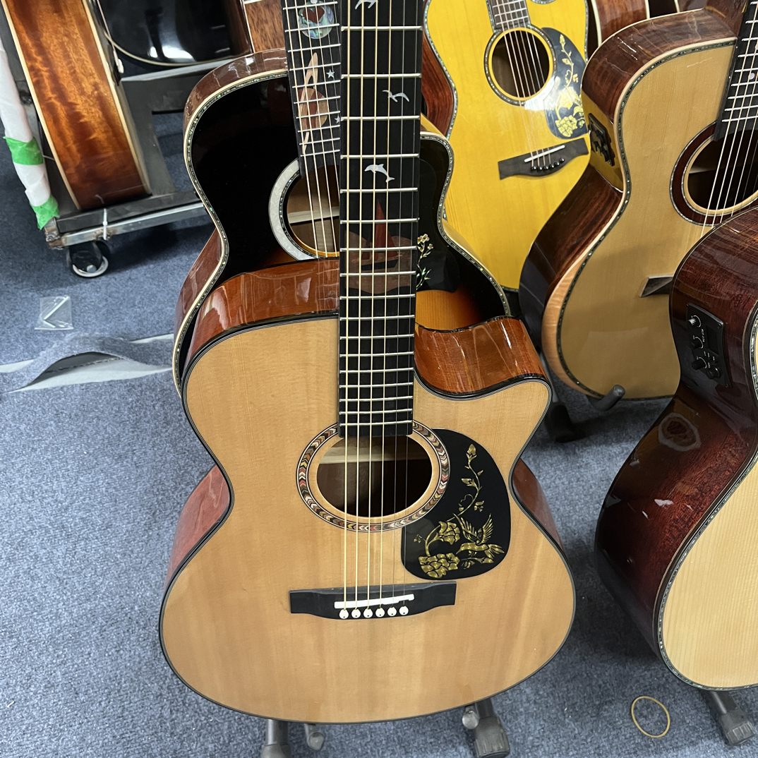 40寸ga桶面单民谣吉他，三拼琴颈，内置背中心加强条，高品质吉他