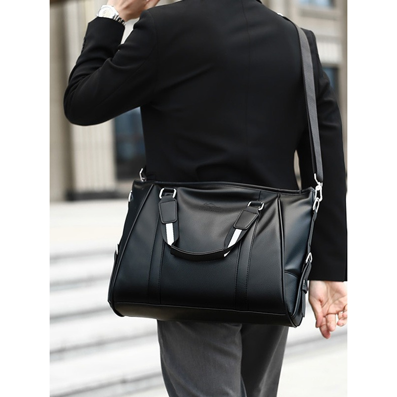 爆款新款手提包大容量单肩斜挎包男士时尚简约单肩包旅行袋商务包