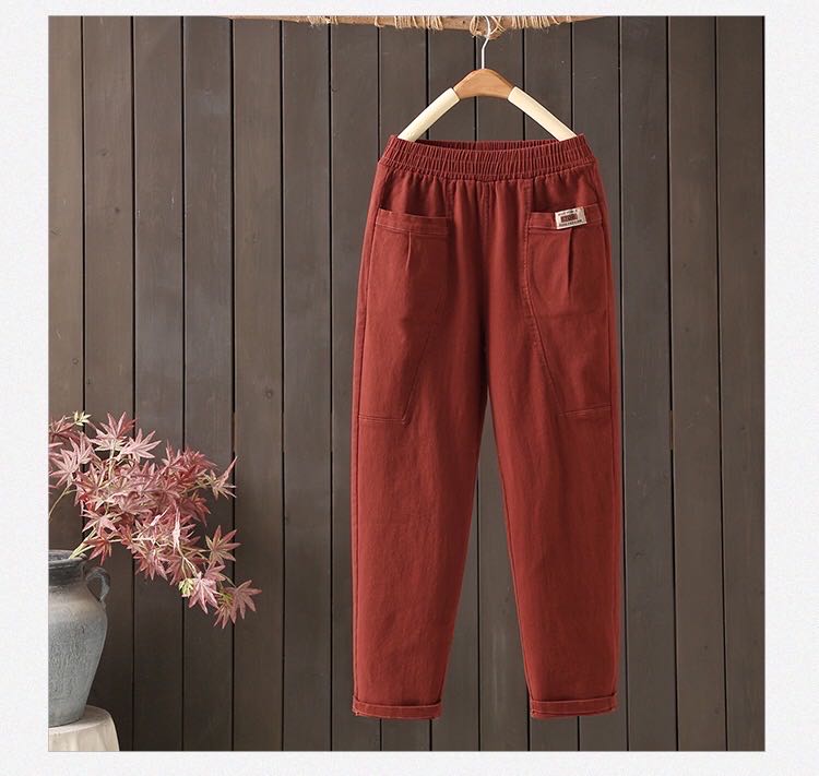 春秋厚款出游服饰女裤子洋气衣服女装萝卜裤女士新款裤高腰哈伦裤