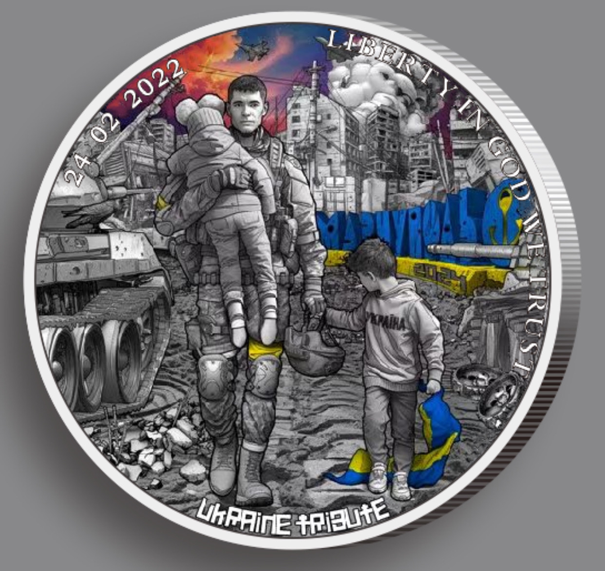 乌克兰纪念章（马里乌波尔）Liberty 5cm直径（锌合金材质）