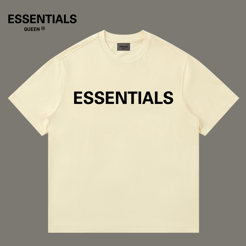 ESSENTIALS QUEEN夏季新款情侣短袖宽松圆领复古logo衣服潮牌T恤