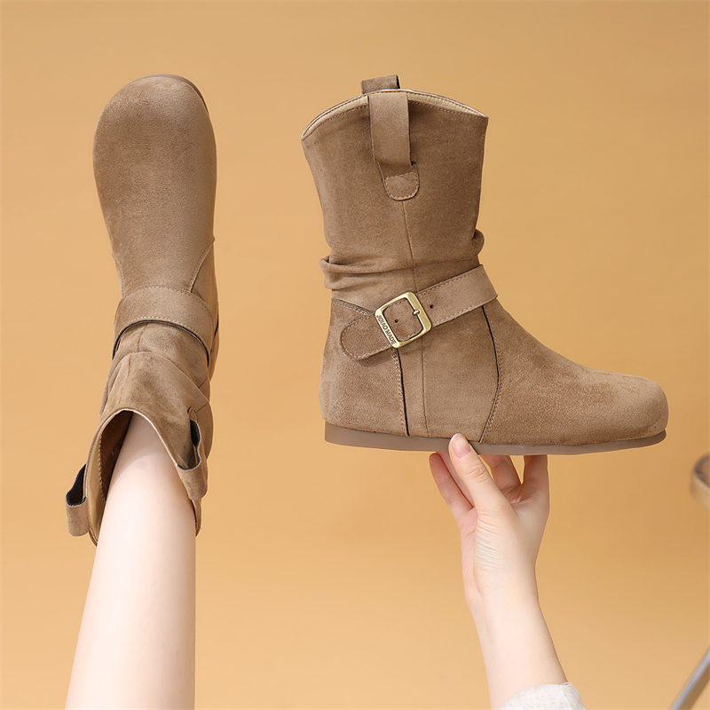 平底马丁靴女2025秋冬季新款复古英伦风软底百搭舒适洋气显瘦短靴