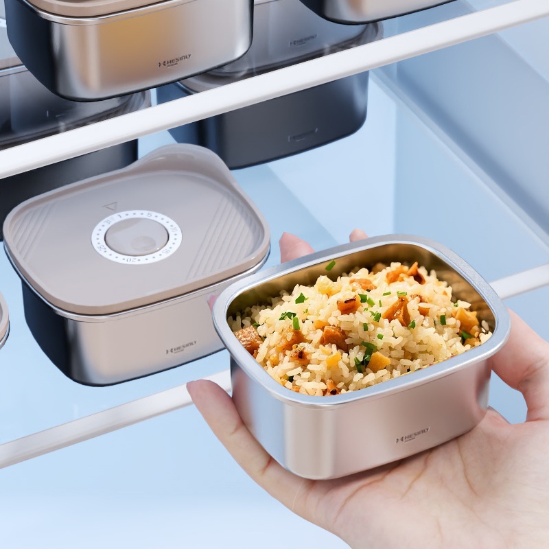 304不锈钢水果盒定量分装盒小巧储存收纳饭盒密封迷你冰箱保鲜盒