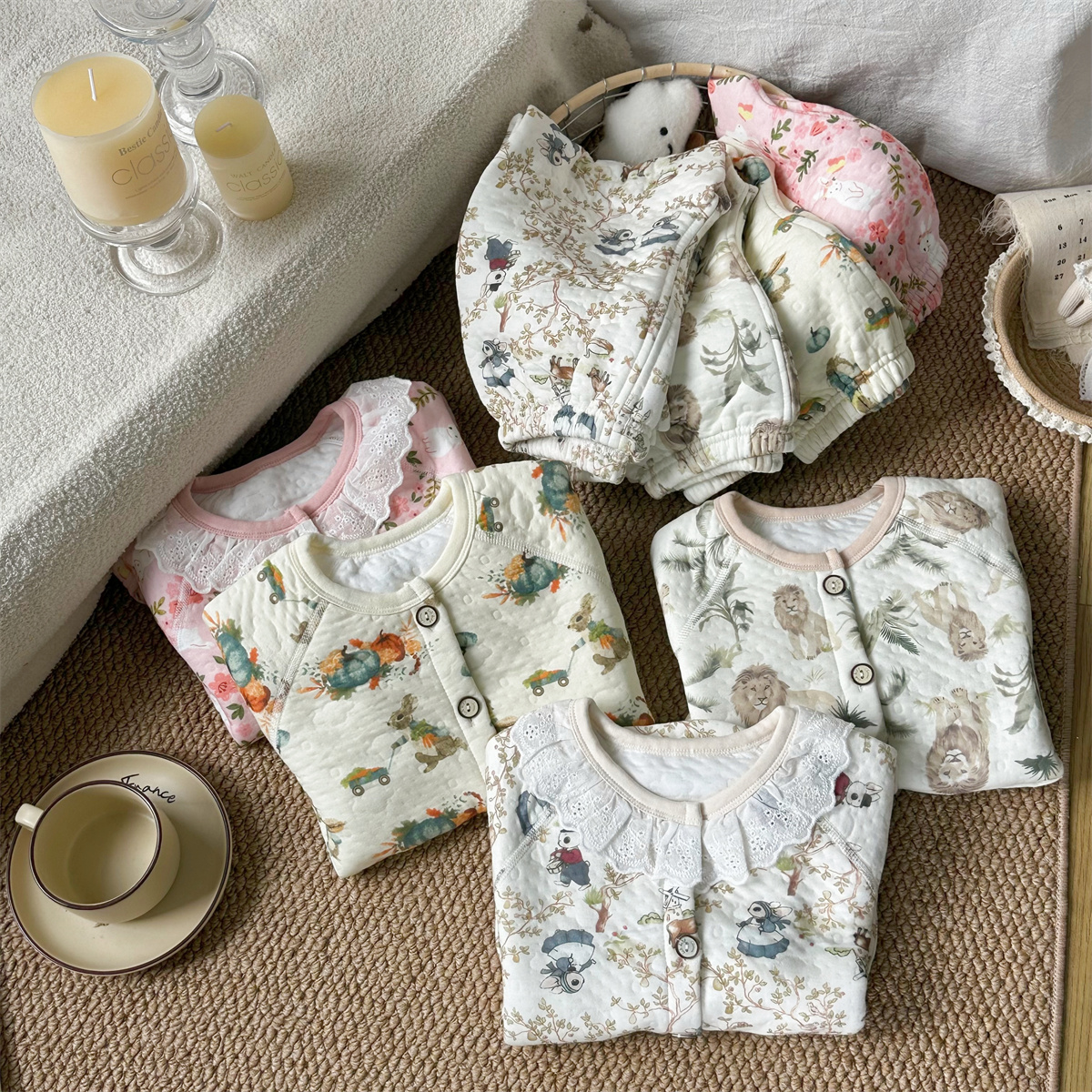 新梵米蒂2025新款三层夹棉亲肤舒适纯棉保暖冬季家居服0418