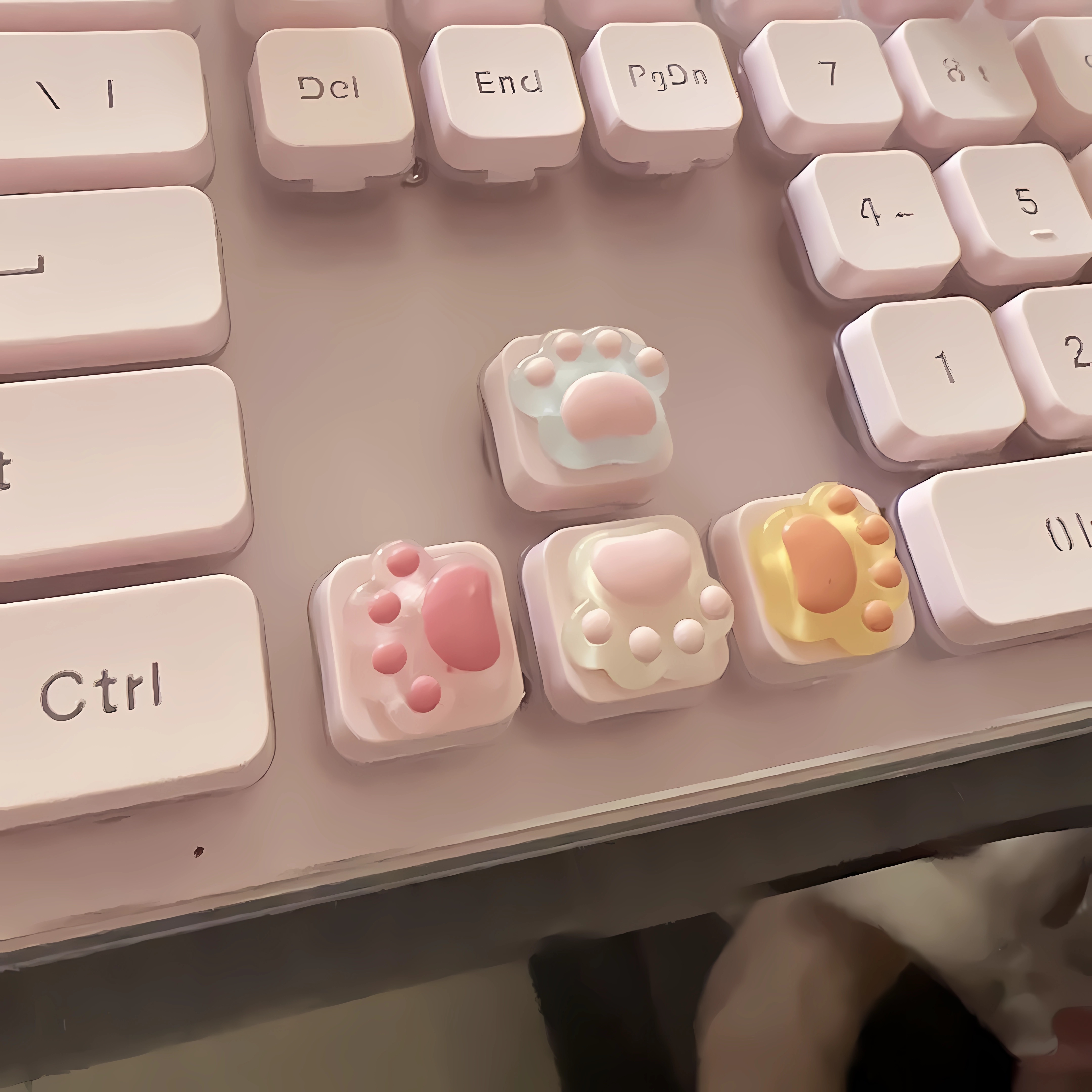 办公室网吧打字打游戏神器迷你猫爪键盘贴凸起个性立体贴可爱diy