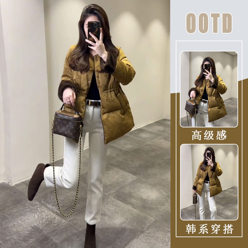 新中式国风黄色棉服外套女2025新款爆款冬季高级感唐装年轻款上衣