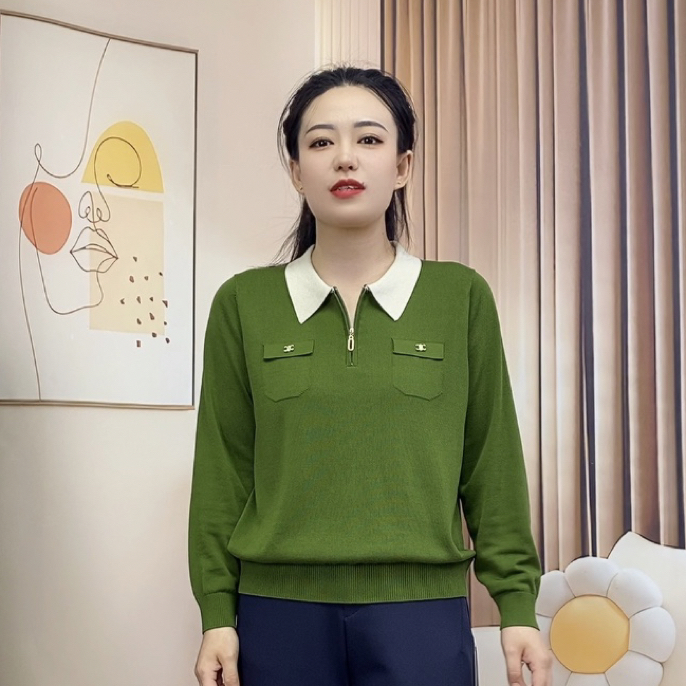 33180翻领秋冬洋气时尚洋气长袖