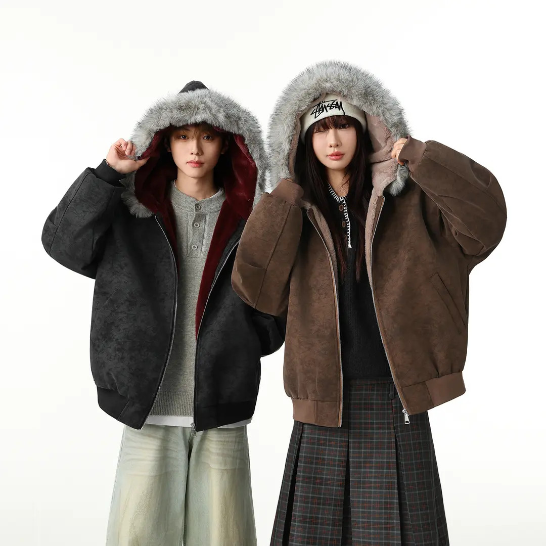 【明星同款】 MANRE SHOW 座山雕可拆卸仿兔绒加厚冬款外套