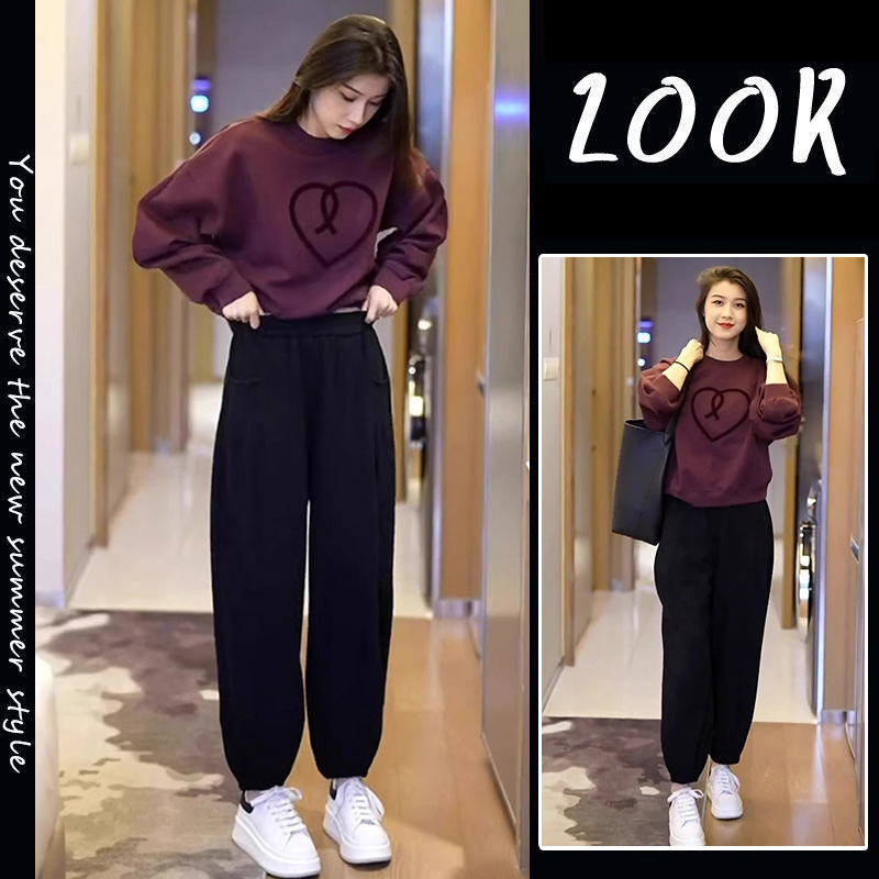 网红炸街套装女春秋2025新款高级感小个子穿搭休闲运动卫衣两件套
