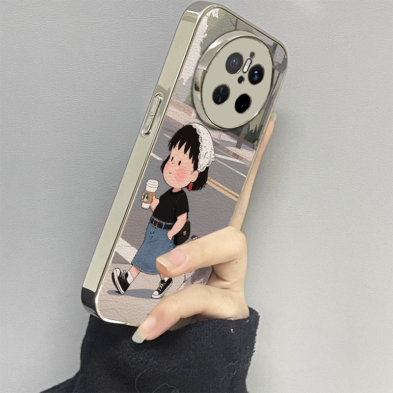 咖啡丸子网红适用华为pura80pro手机壳pura80简约mate70防摔保护