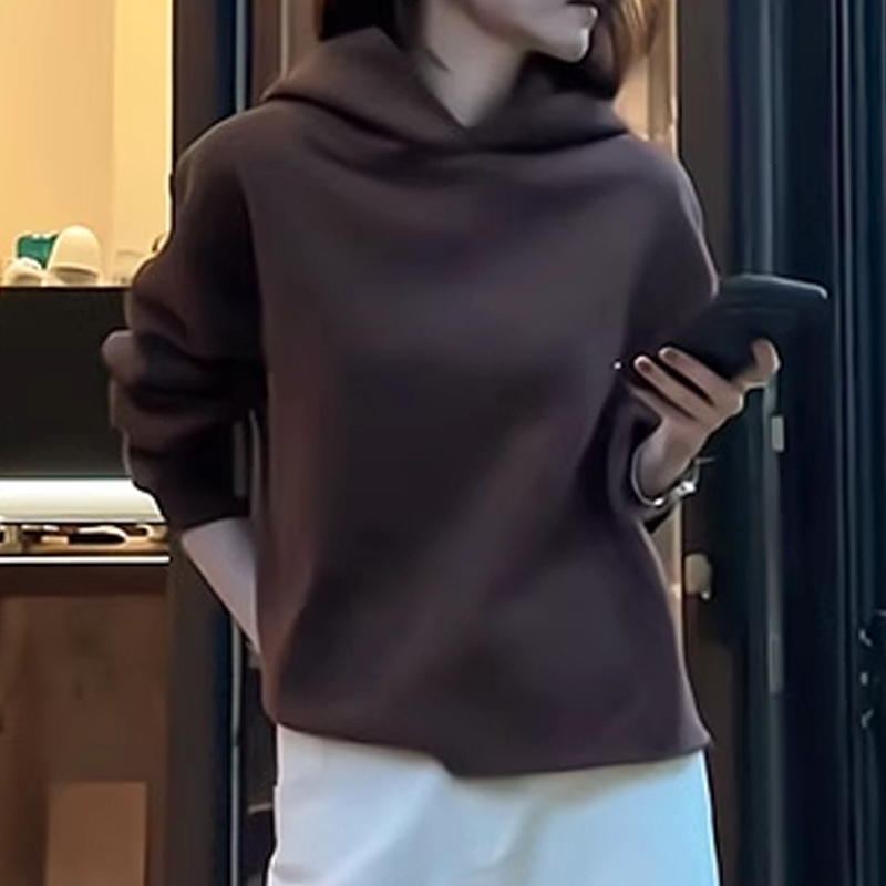 高级感长袖连帽卫衣女秋季新款胖MM大码女装显瘦宽松减龄休闲上衣