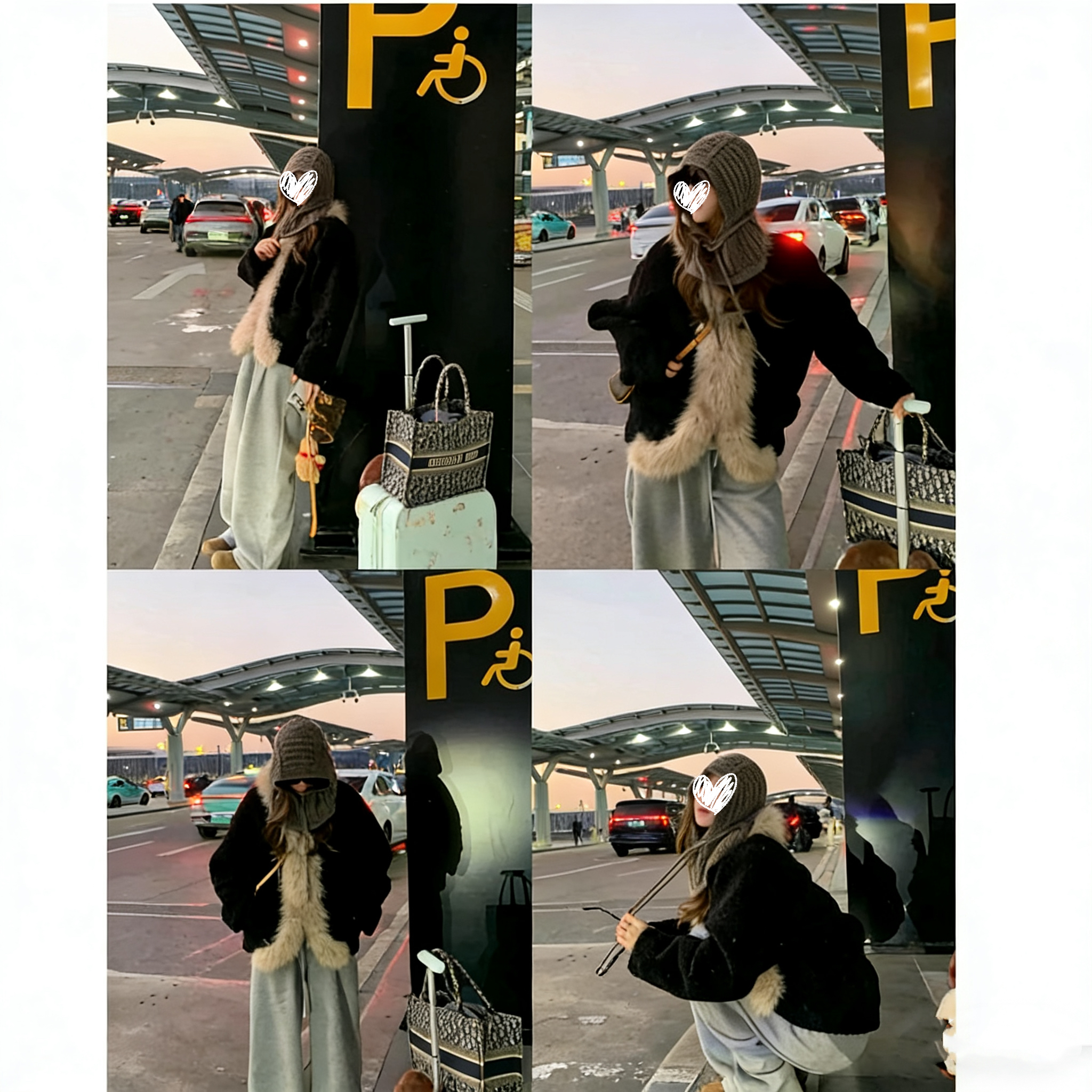 | 首尔初雪 | 高克重大毛领秋冬时髦毛毛外套