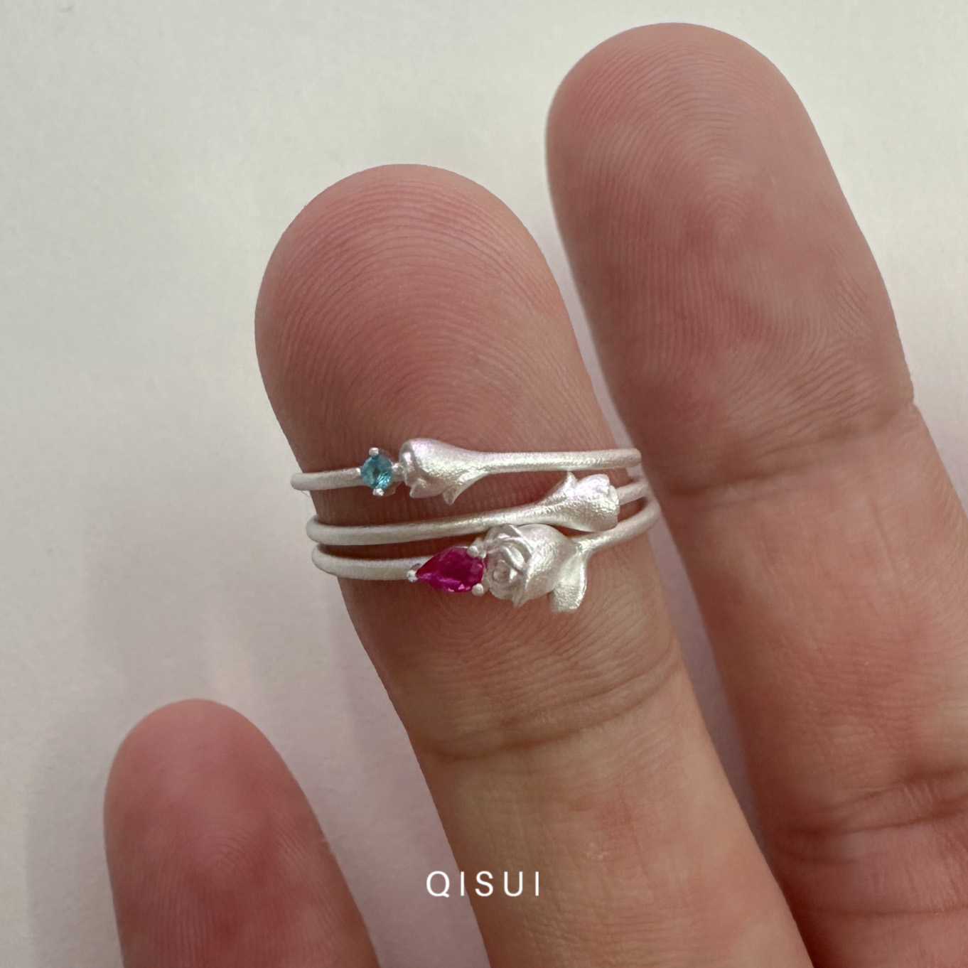 925银锆石戒指 "余香“原创设计设计师款S925银戒指