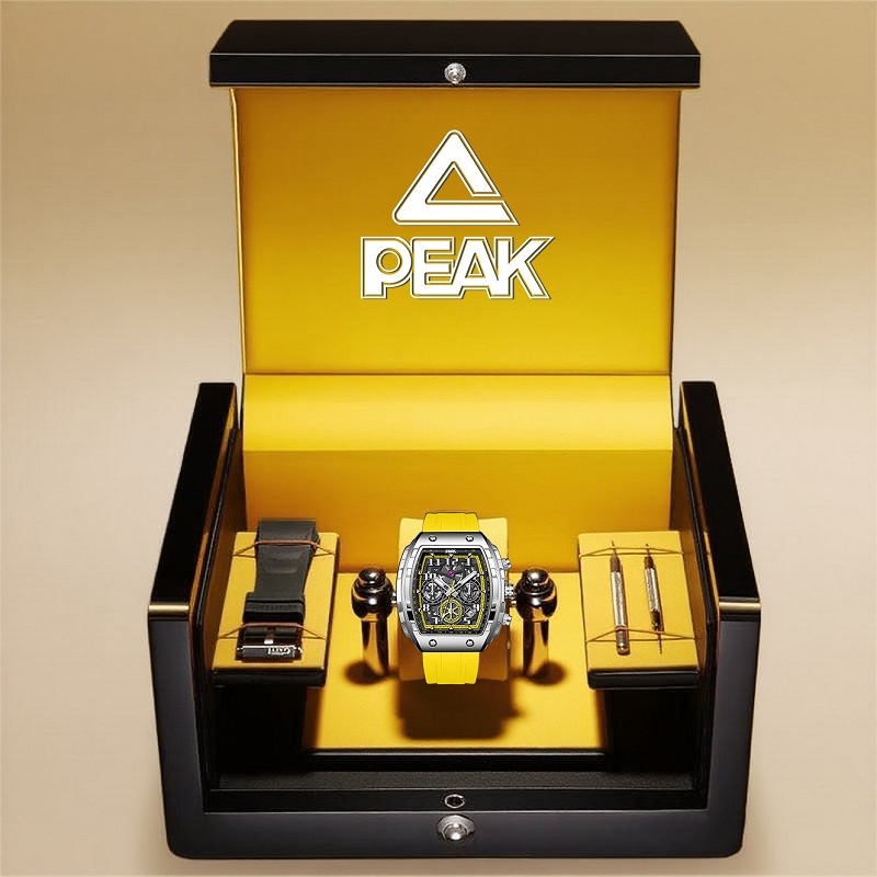 匹克正品男士手表酒桶型方形机械石英防水手表高级感潮流生日礼物