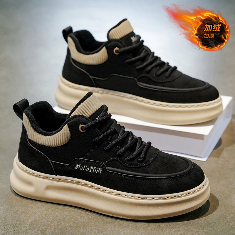 男鞋冬季2025新款加绒保暖户外防寒棉鞋男士休闲运动中帮二棉板鞋