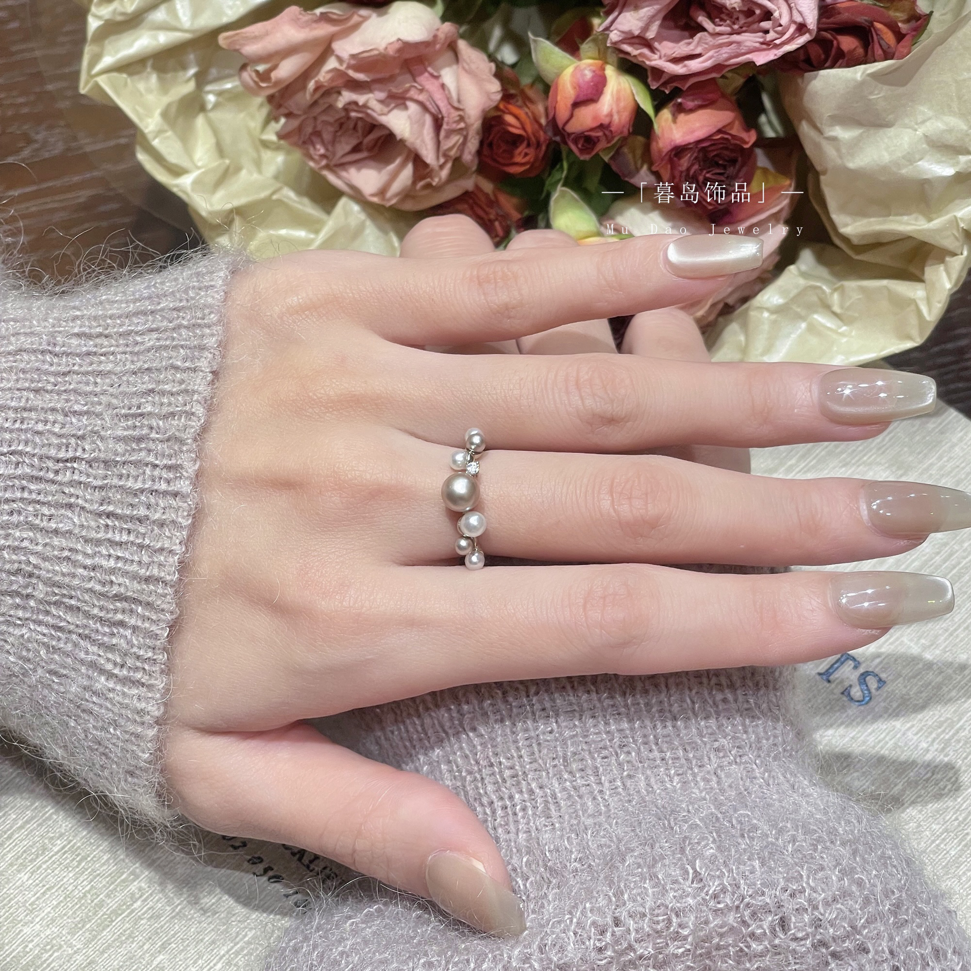 【暮岛饰品】珠珠简约拼闭口戒指质感精致A041