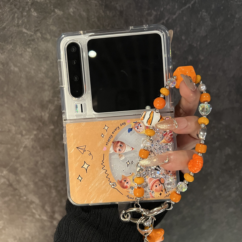 适用华为purax折叠屏流沙手机壳pura典藏版卡通可爱唱片公仔