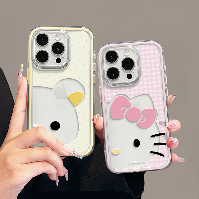 格纹kt适用苹果17pro手机壳16pm三合一炫彩华为p70新款小米15oppo