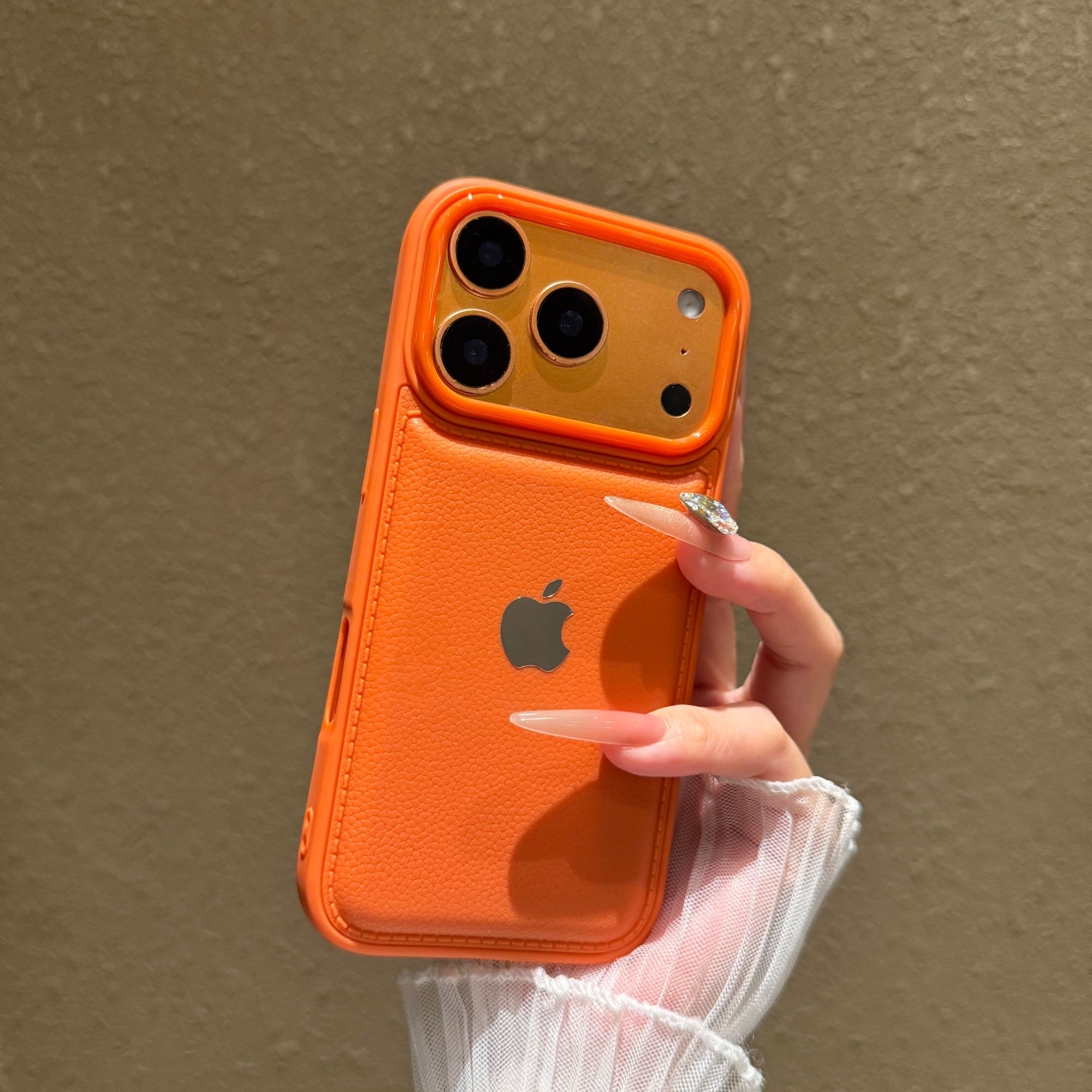 简约荔枝纹软胶适用苹果17promax手机壳iPhone16全包15简约14肤感