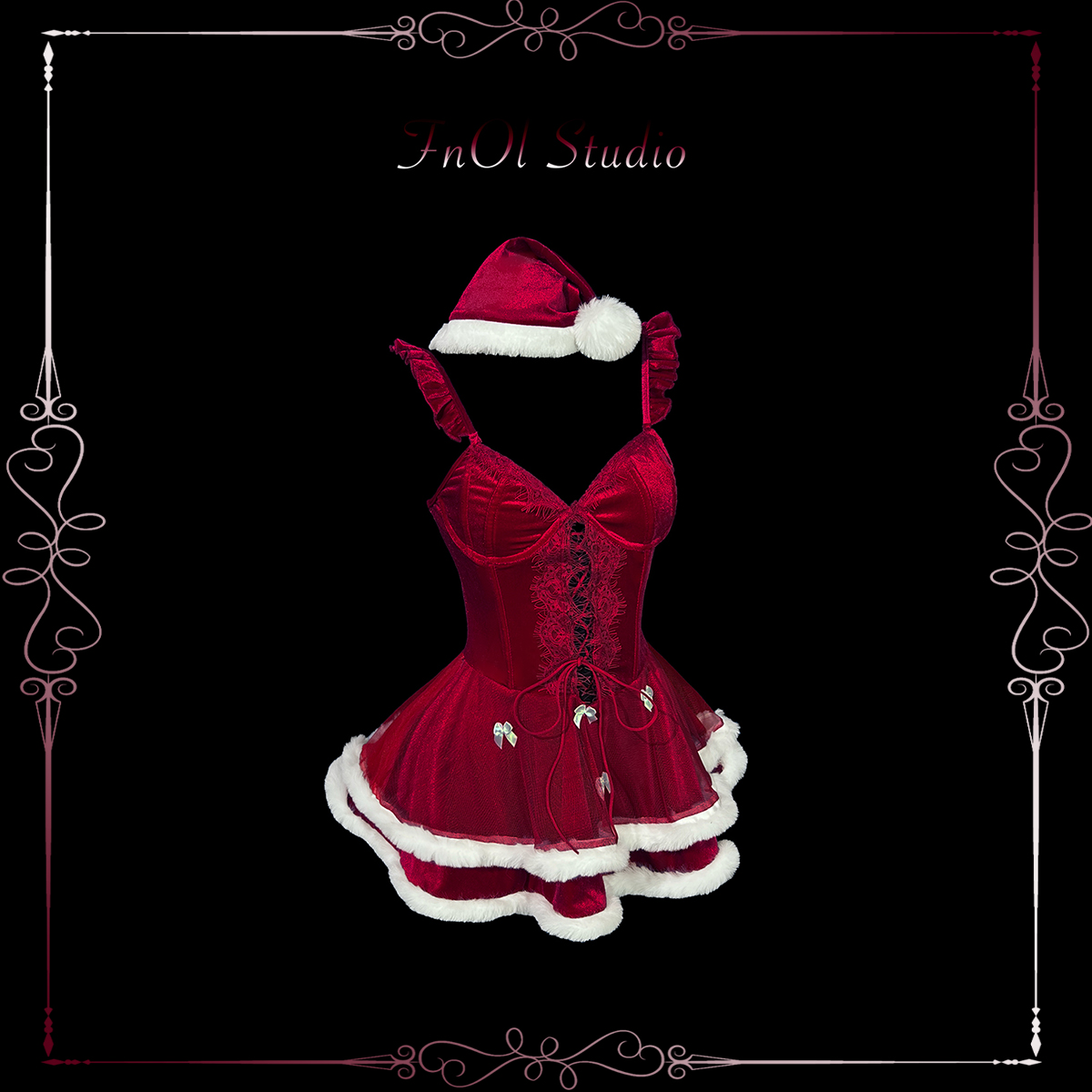 「圣诞限定」雪绒星愿 红色圣诞套装纯欲吊带连衣裙性感短裙氛围感