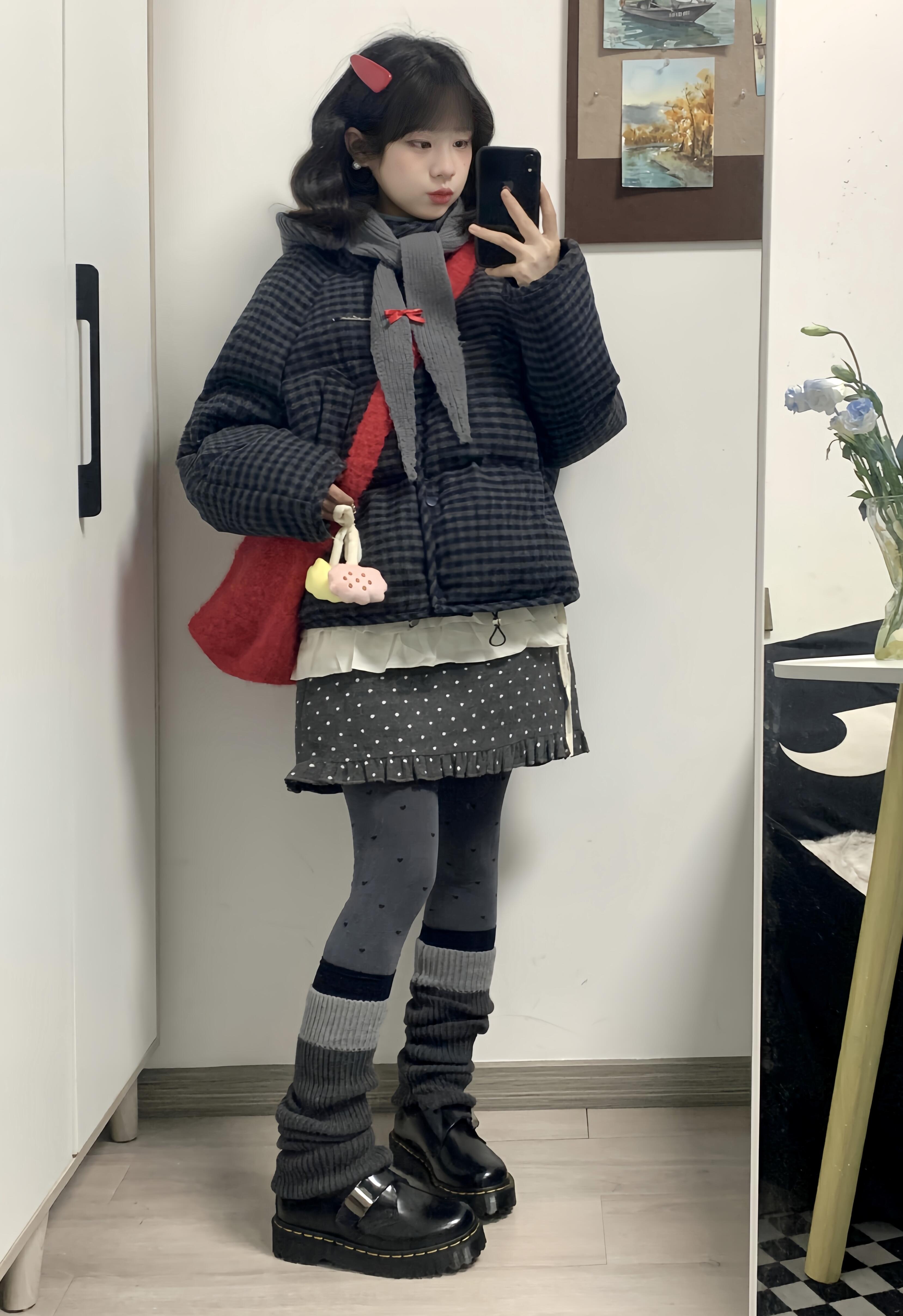 小个子棉服女2025冬季新款复古风百搭加厚格子ins潮立领棉衣外套